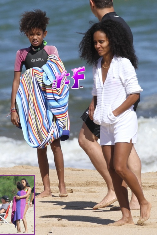 Natural Hairstyles For The Beach
 jada pinkett smith natural hair on beach with Willow
