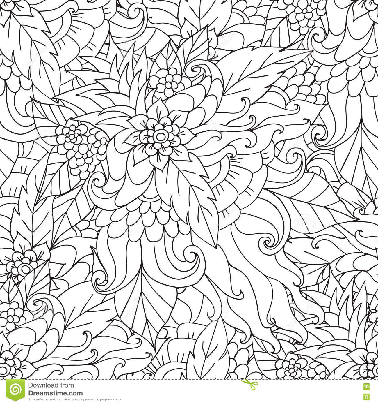 Nature Coloring Pages For Adults
 Coloring Pages For Adults Decorative Hand Drawn Doodle