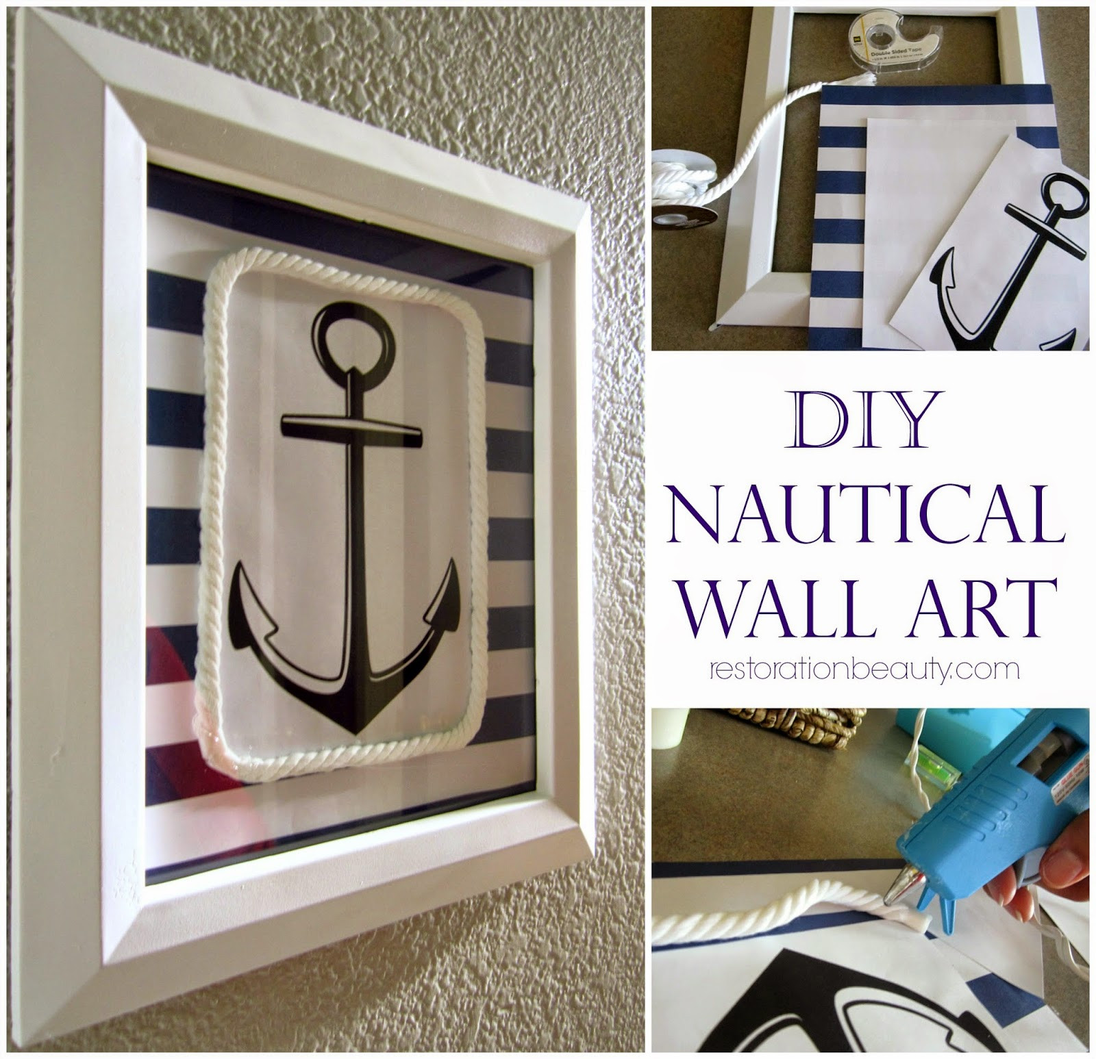 Nautical DIY Decorations
 Restoration Beauty DIY Nautical Wall Art