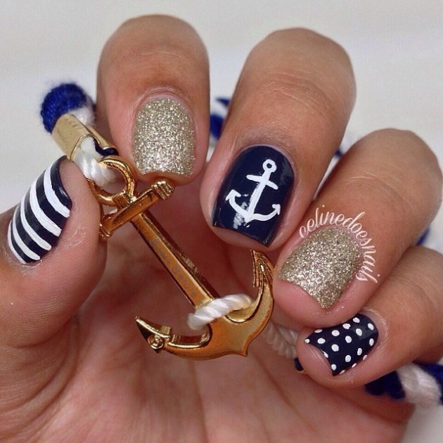 Nautical Nail Designs
 16 Nautical Anchor Nail Art Designs for Summer fashionsy