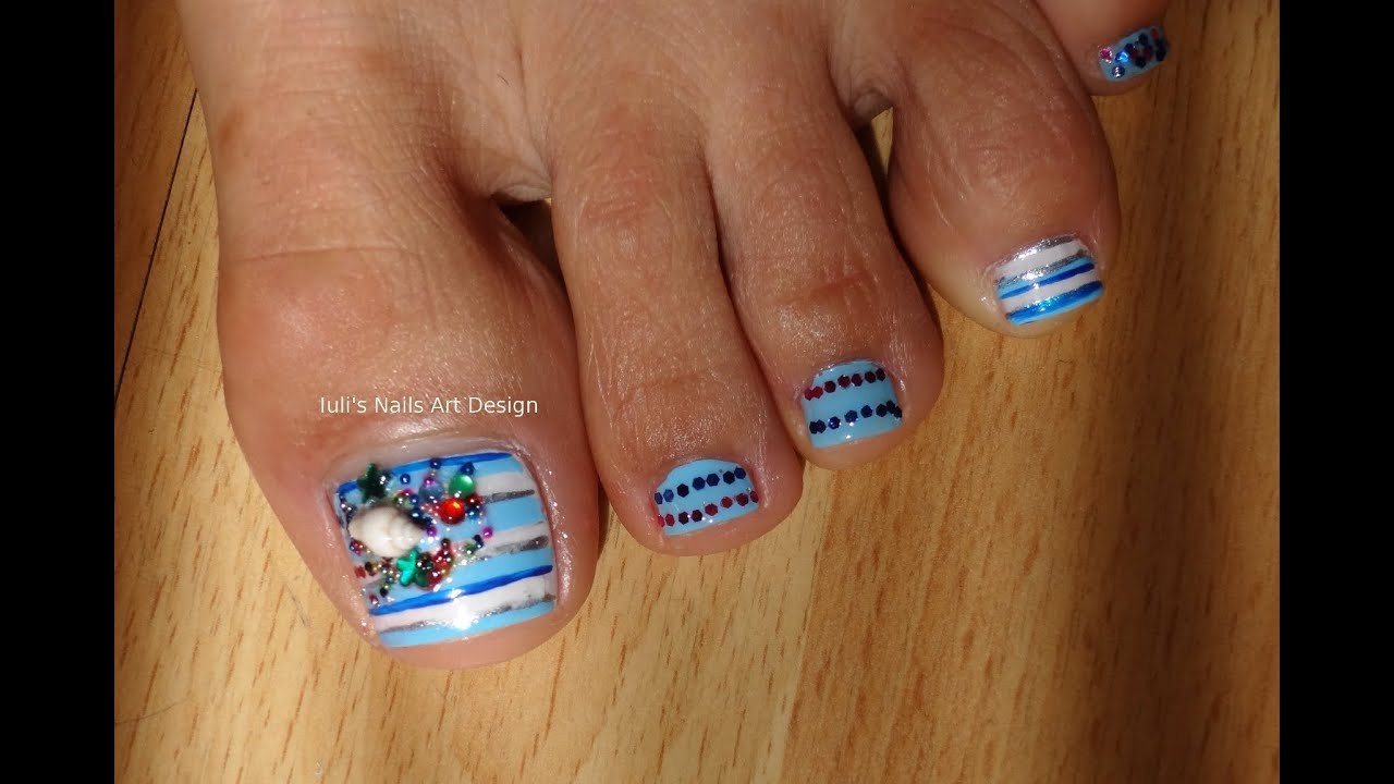 Nautical Toe Nail Designs - wide 3