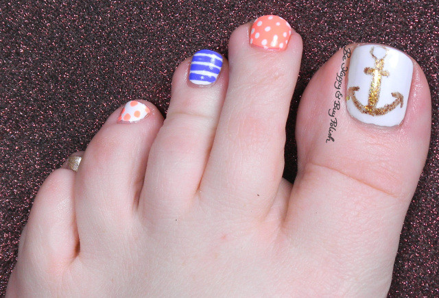 1. Nautical Themed Toe Nail Design - wide 3