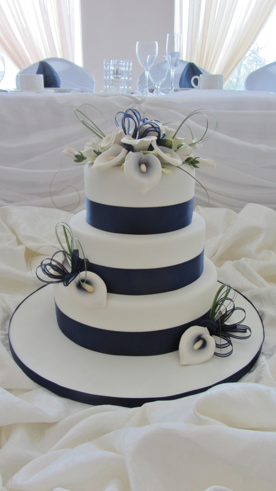 Navy Blue Wedding Cakes
 Navy Blue Calla Lilies CakeCentral
