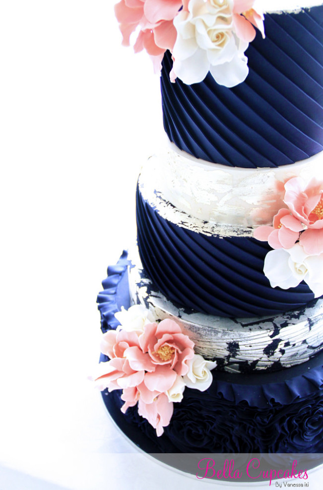 Navy Blue Wedding Cakes
 35 Chic Classy Wedding Cake Inspiration MODwedding