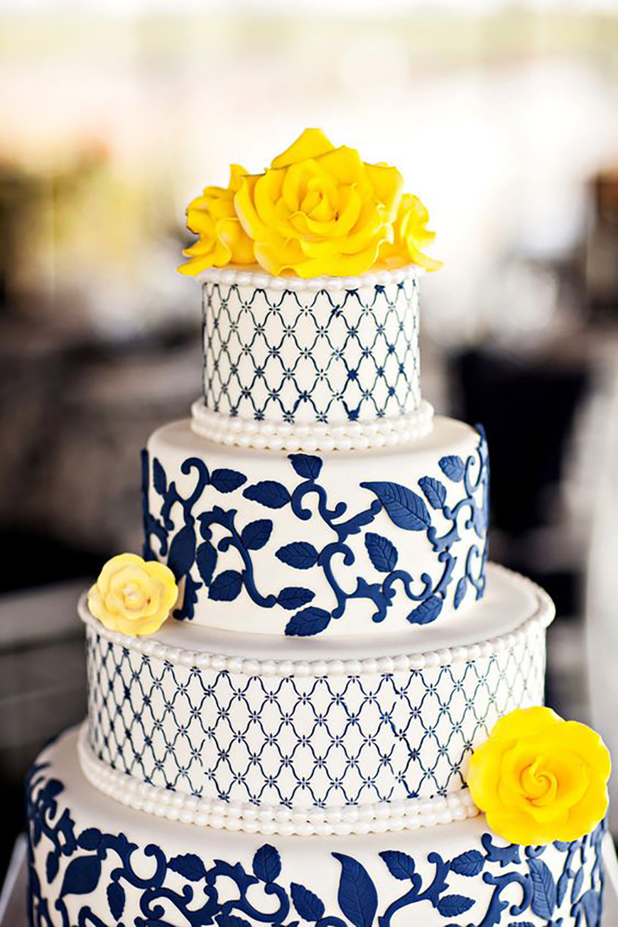 Navy Blue Wedding Cakes
 Navy Wedding Cake Decorations Wedding Ideas By Colour