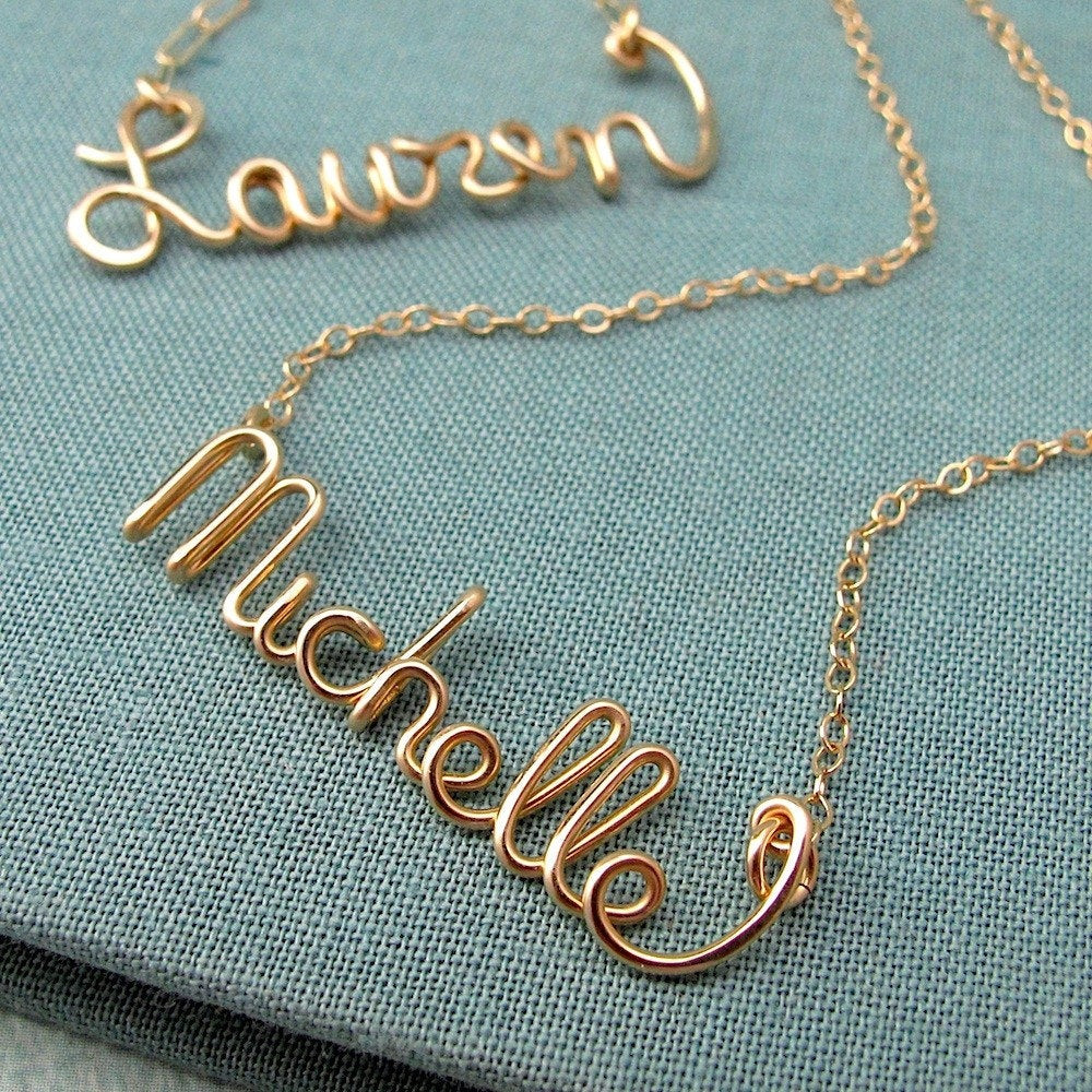 Necklace With Name
 Custom 14k GF Script Name Necklace