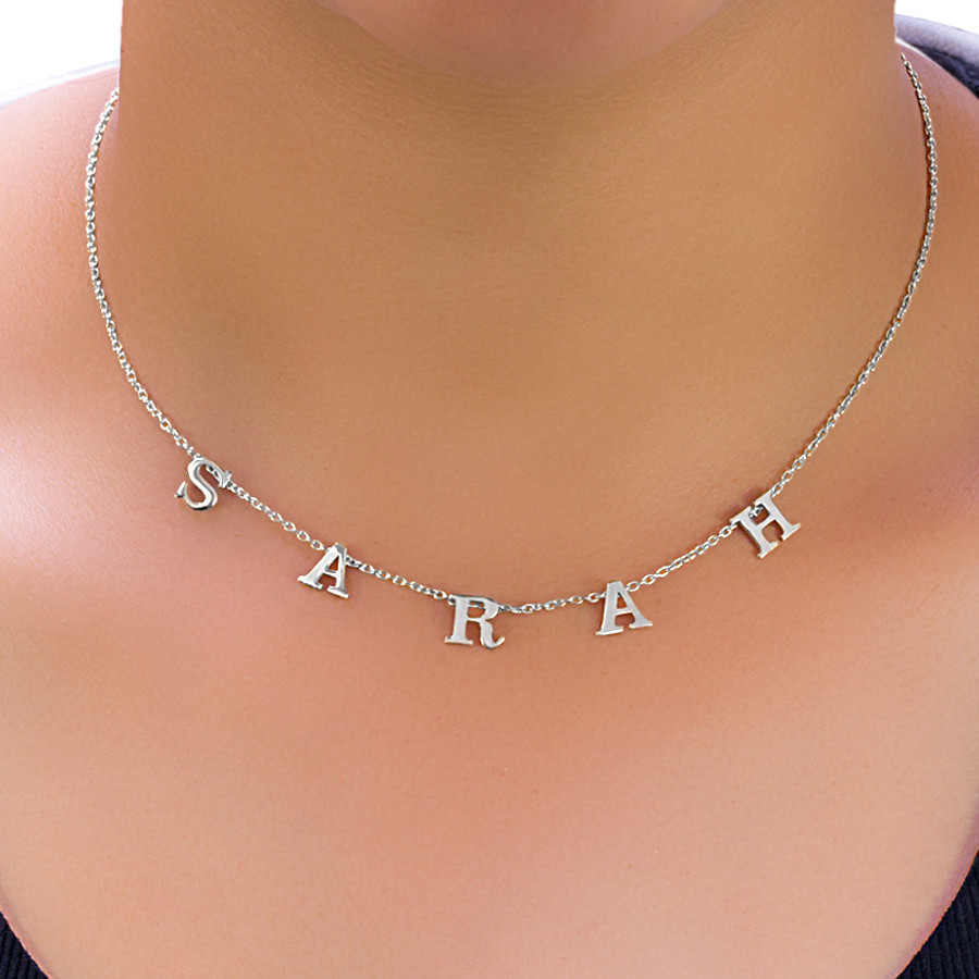 Necklace With Name
 Spaced Out Letter Name Necklace