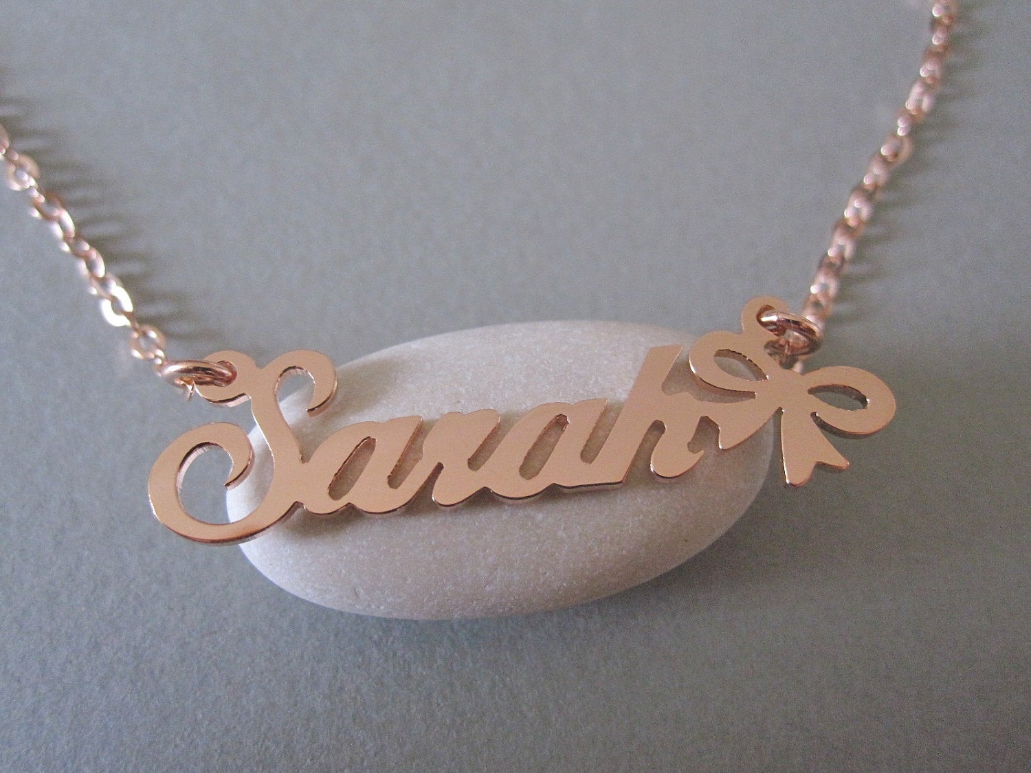 Necklace With Name
 Personalized Rose Gold Name Necklace with Design B