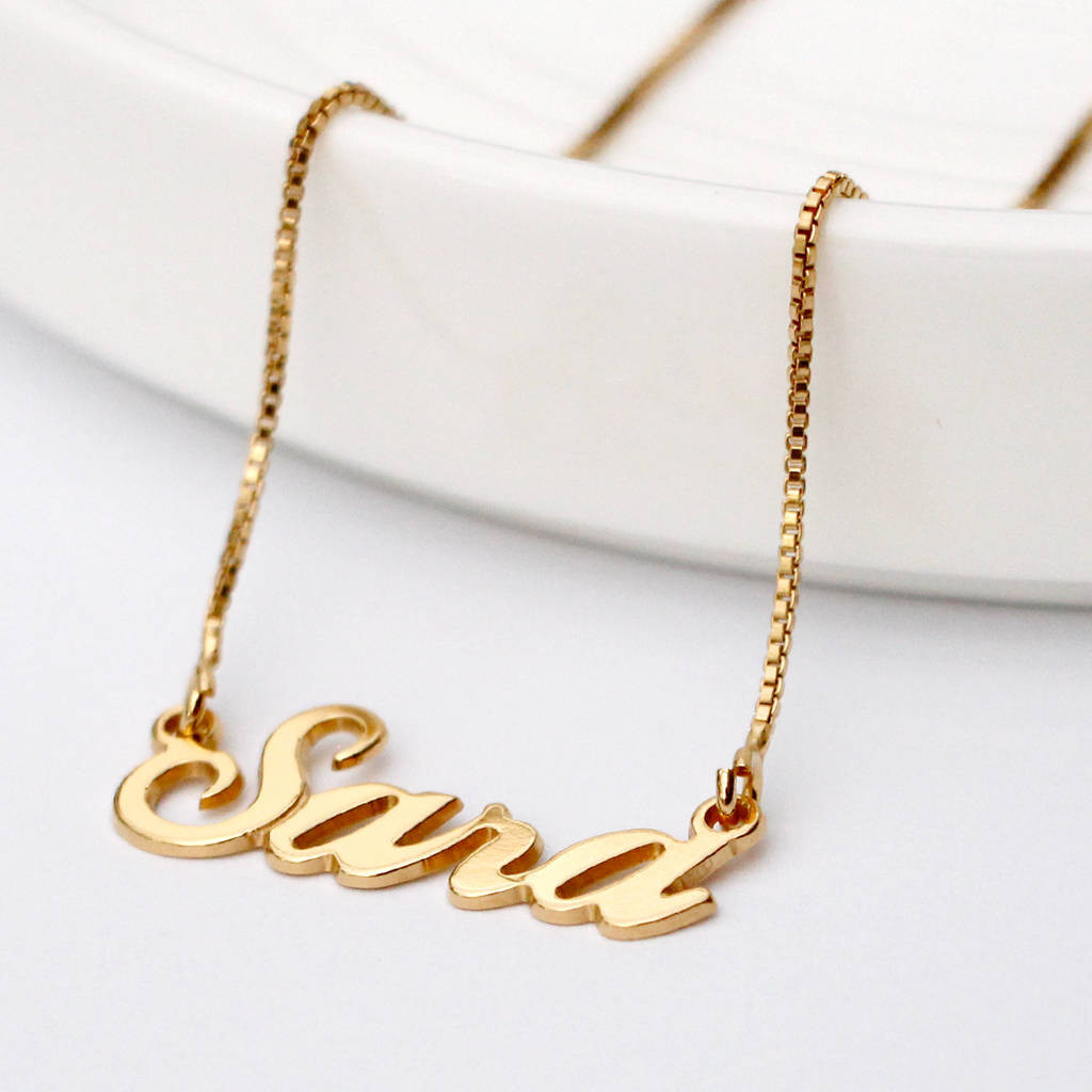 Necklace With Name
 solid white gold name necklace by anna lou of london
