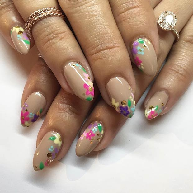 Neutral Nail Designs
 21 Gorgeous Floral Nail Designs for Spring