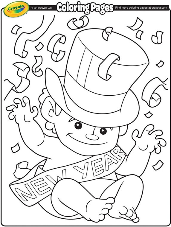 New Baby Coloring Pages
 Baby New Year Coloring Page
