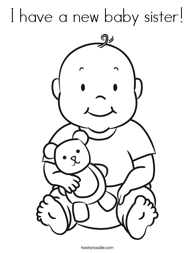 New Baby Coloring Pages
 I have a new baby sister Coloring Page Twisty Noodle