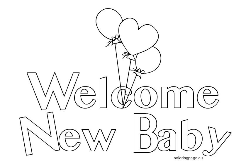 New Baby Coloring Pages
 Wel e New Baby 2 – Coloring Page