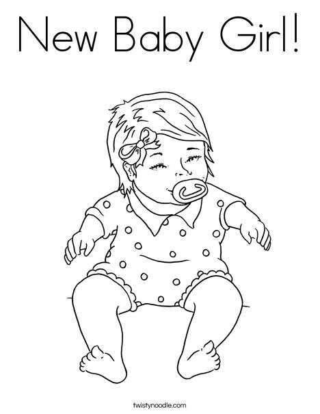 New Baby Coloring Pages
 New Baby Girl Coloring Page Twisty Noodle