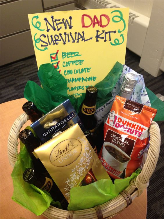 New Dad Gift Basket Ideas
 A pinspired New Dad Survival Kit my coworkers and I made