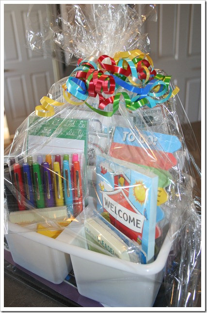 New Teacher Gift Basket Ideas
 Growing Kinders February 2012