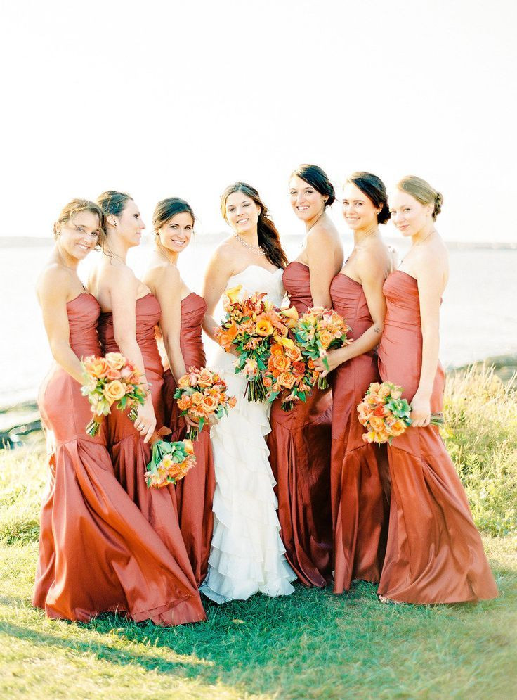 Nice Wedding Colors
 Orange bridesmaid dresses – Add a fresh & fun colour to