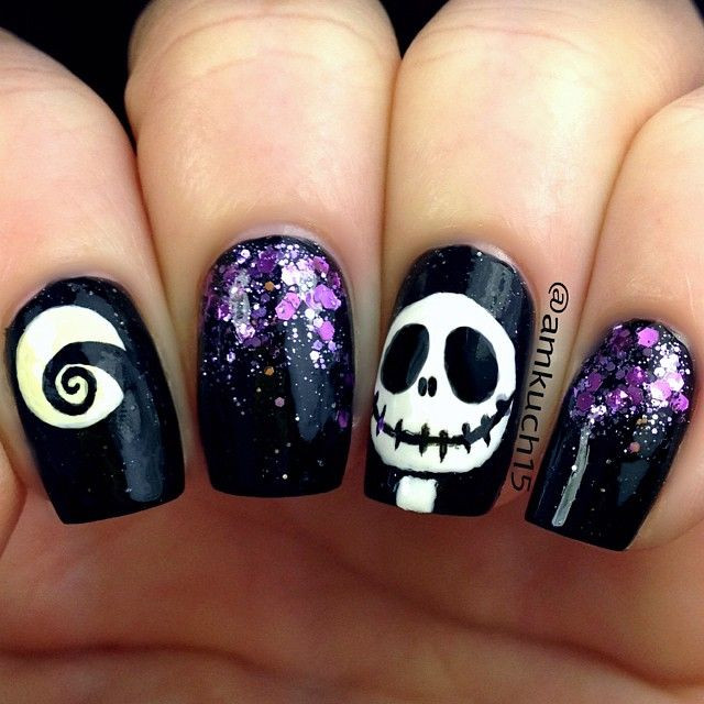 Nightmare Before Christmas Nail Art
 482 best Disney Nails images on Pinterest