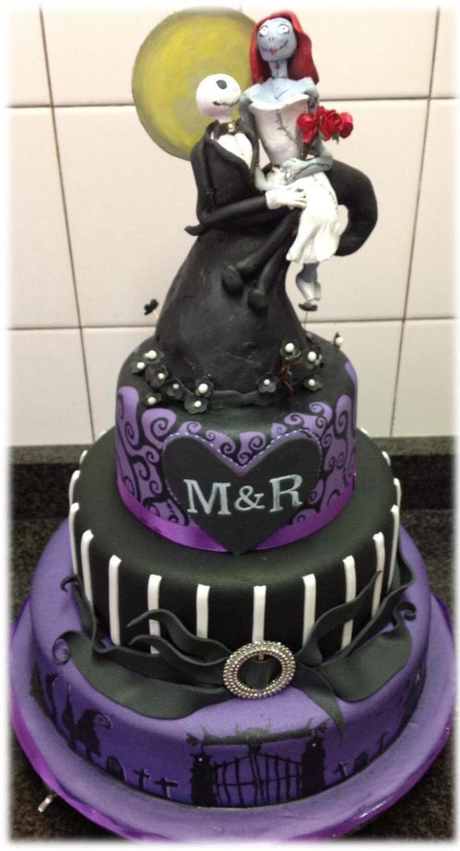 Nightmare Before Christmas Wedding Cake
 This Was A Wedding Cake For A Couple Who Wanted A