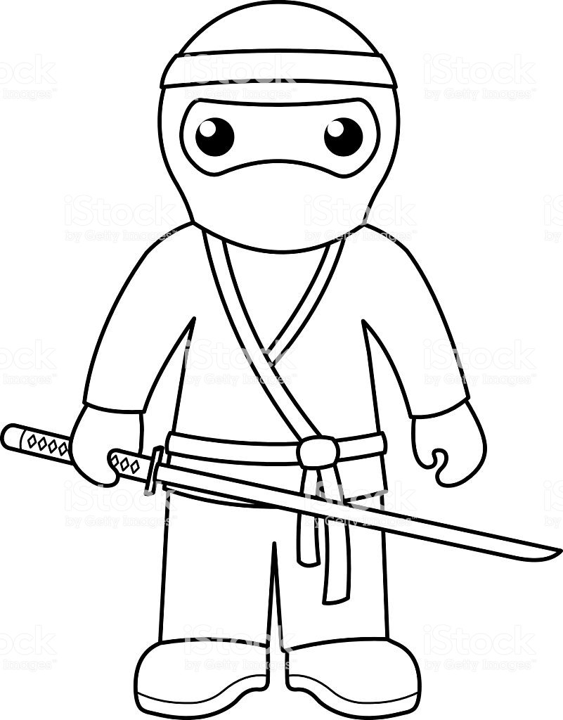 Ninja Coloring Pages For Kids
 Ninja Coloring Page For Kids Stock Illustration Download