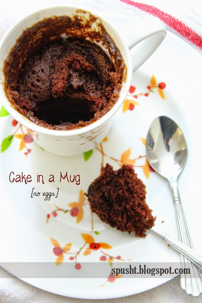 No Egg Mug Cake
 Spusht Two Minute Microwave Eggless Chocolate Cake