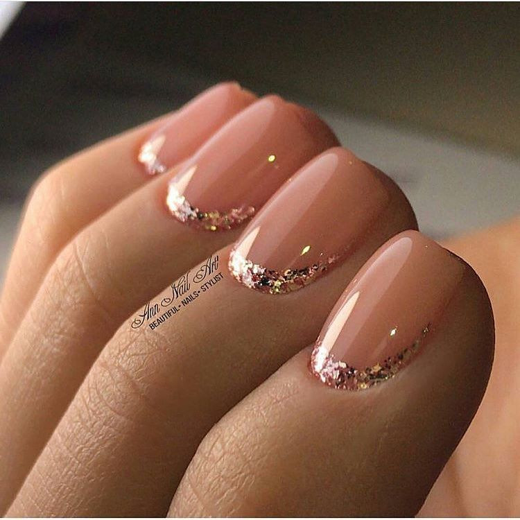 Nude Glitter Nails
 Pin on Wedding Vow Renewal