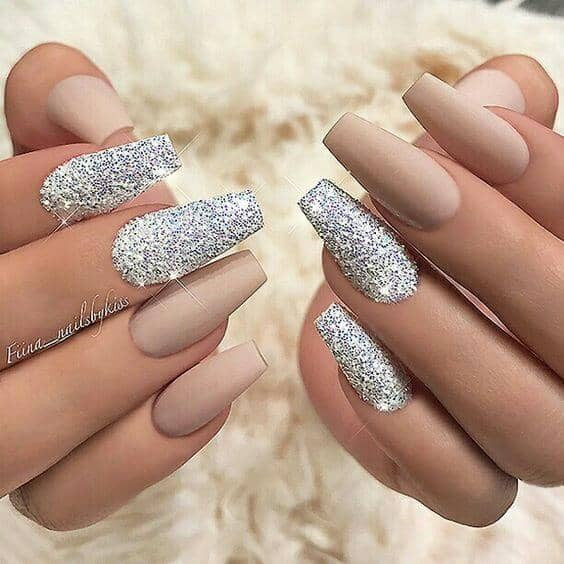Nude Glitter Nails
 50 Trendy Nail Art Designs to Make You Shine