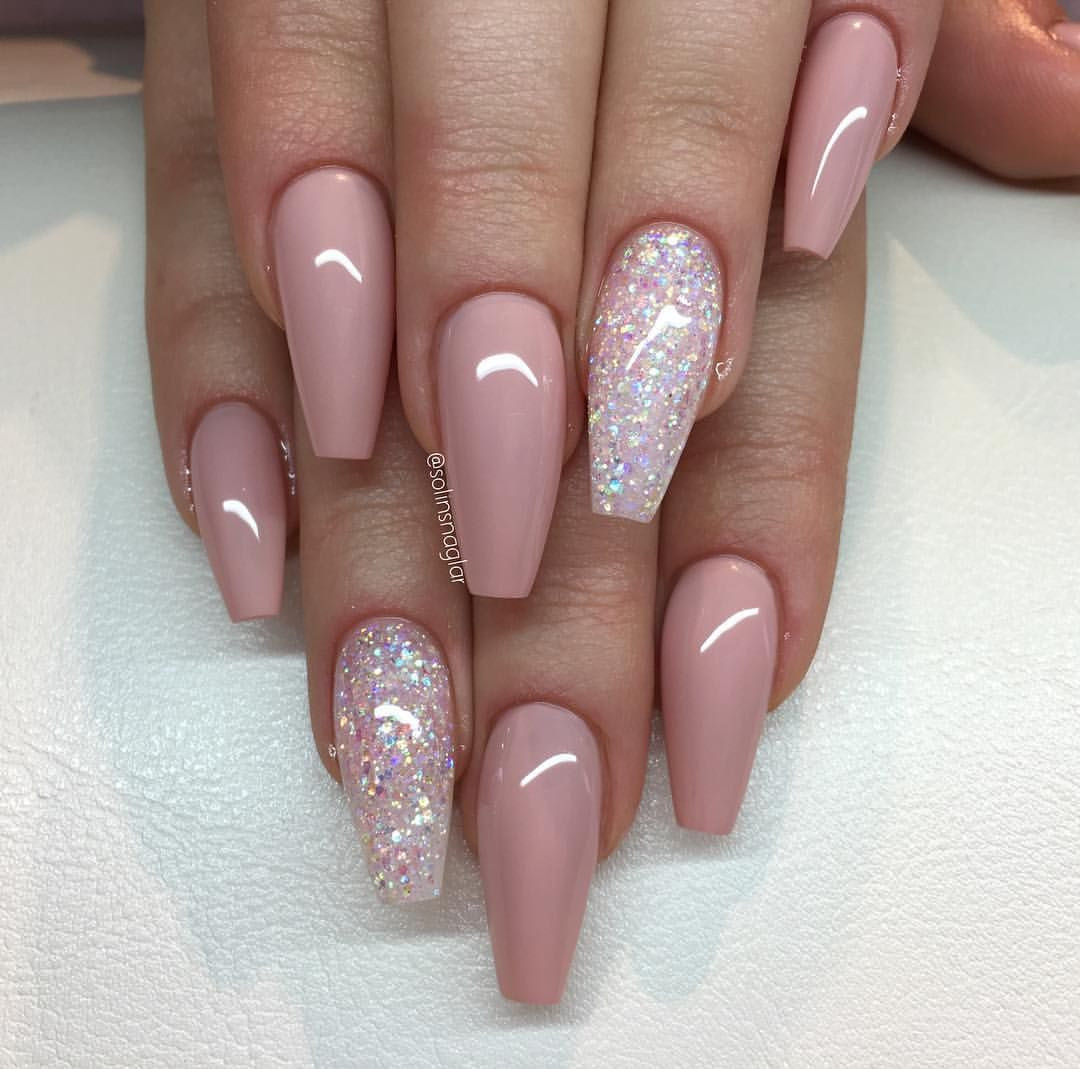 Nude Glitter Nails
 Pin by Honey Bunches 🍯💛 on Nails in 2019