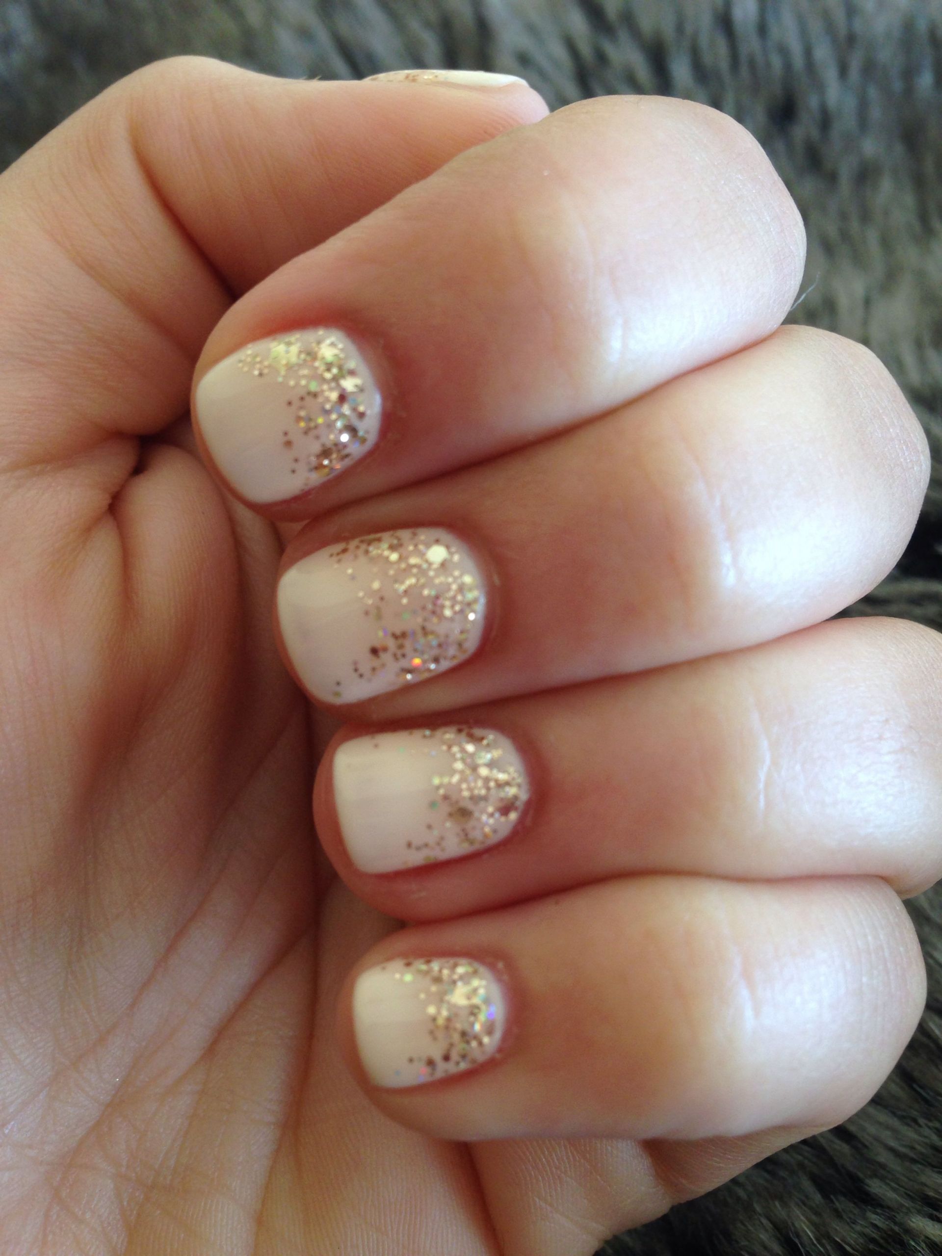 Nude Glitter Nails
 Pin on Nails