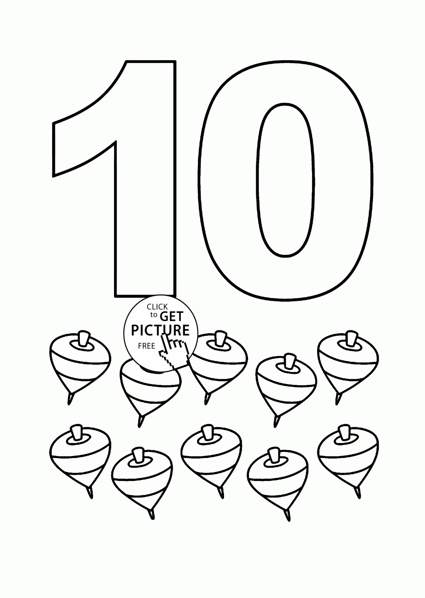 Number Coloring Pages For Toddlers
 Number 10 coloring pages for kids counting sheets