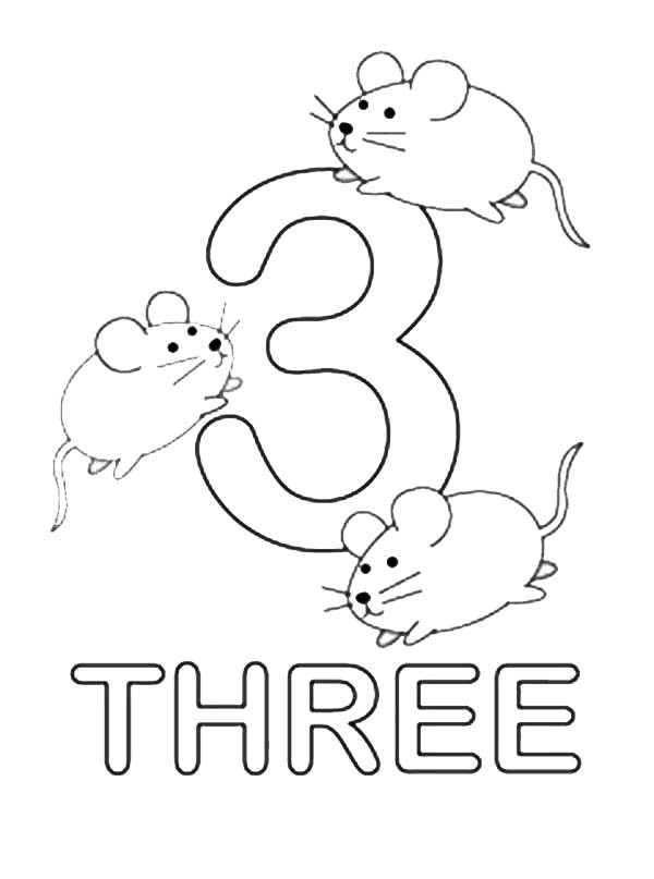 Number Coloring Pages For Toddlers
 Number Three Learning to Write Simple Handwriting Number