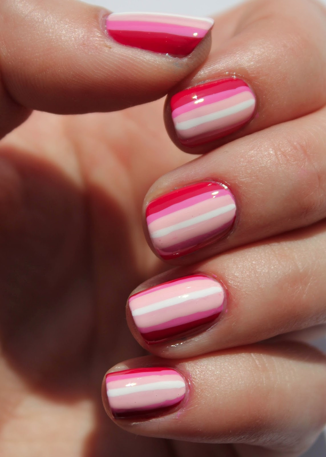 Ombre Nail Art
 Fundamentally Flawless Pink Ombre Stripes Nail Art