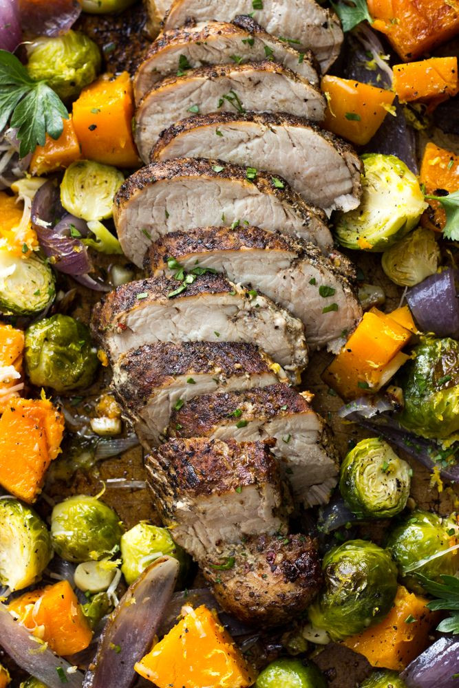 One Pan Pork Chops And Roasted Vegetables
 Oven Roasted Pork with Fall Ve ables Recipe