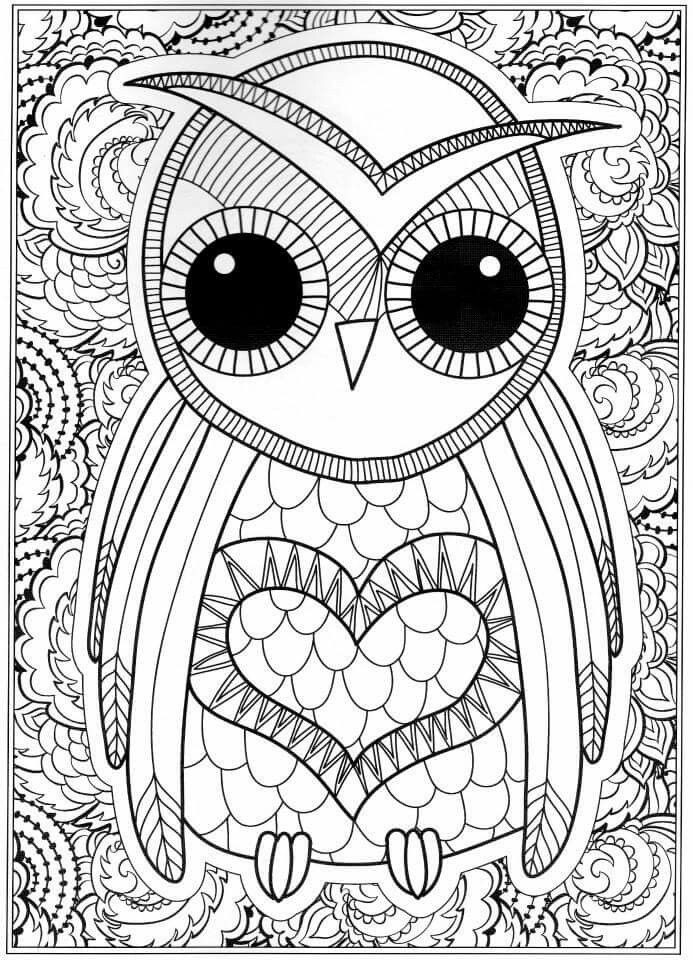 Online Coloring Books For Adults
 OWL Coloring Pages for Adults Free Detailed Owl Coloring