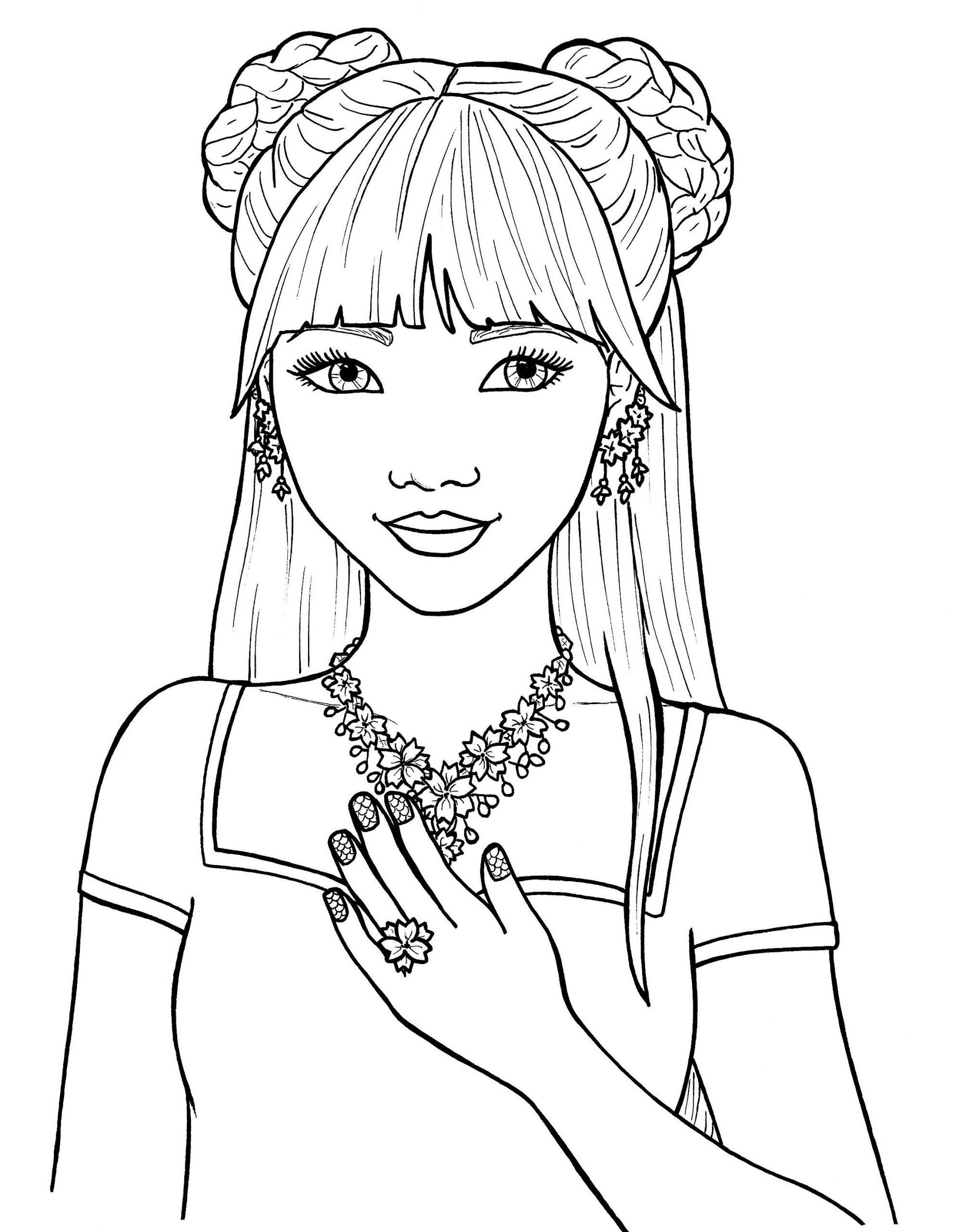 Online Coloring Pages Girls
 Pretty Girls Coloring Pages Free
