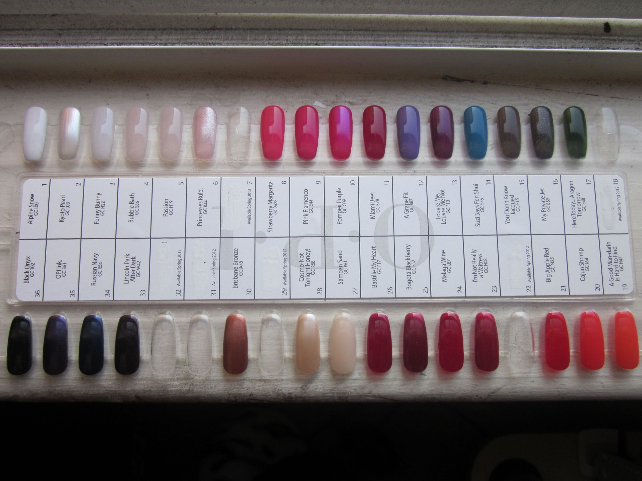 OPI Color Chart - wide 2