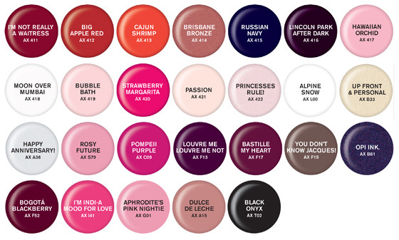 Opi Color Chart By Number