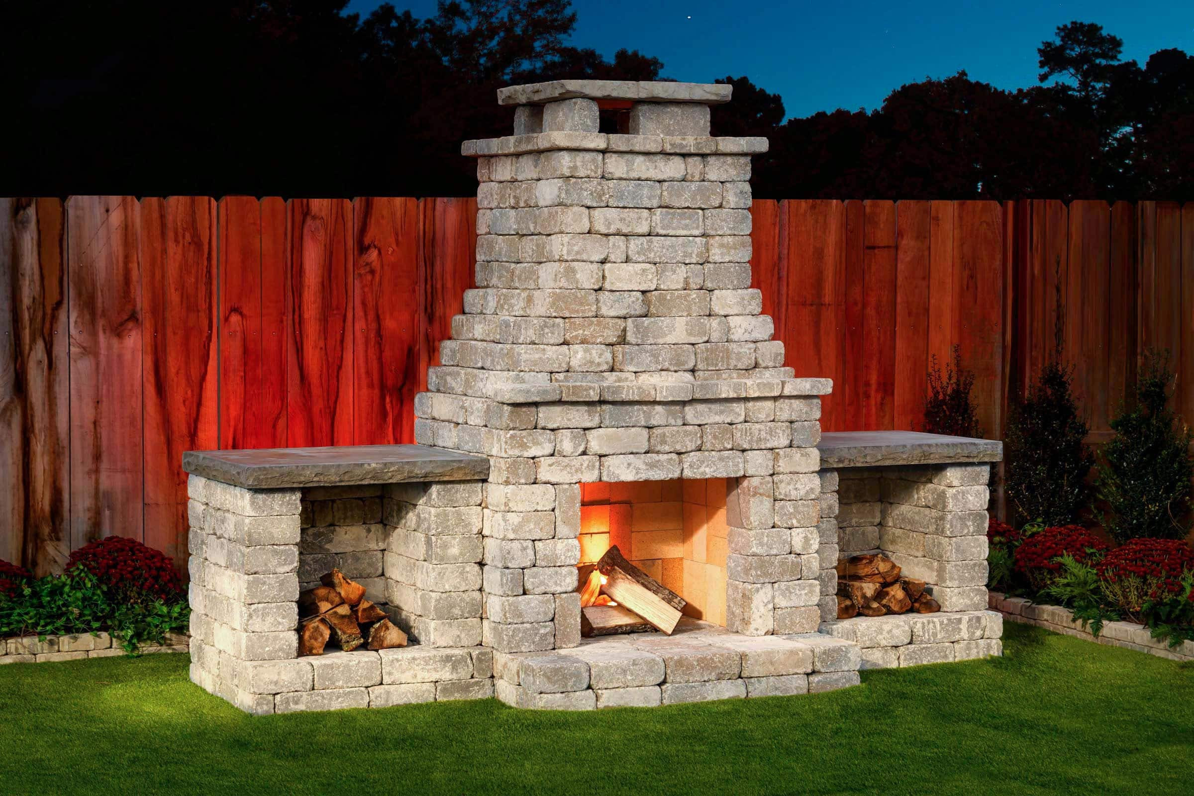 Outdoor Fireplace Kits DIY
 DIY Outdoor Fireplace Kit "Fremont" makes hardscaping