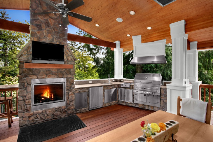 Outdoor Kitchen Designs With Fireplace
 18 Outdoor Kitchen Designs Ideas