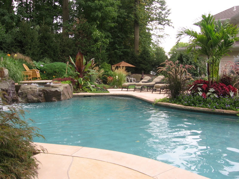 Outdoor Landscape Pool
 backyard landscaping around a buried pool pics