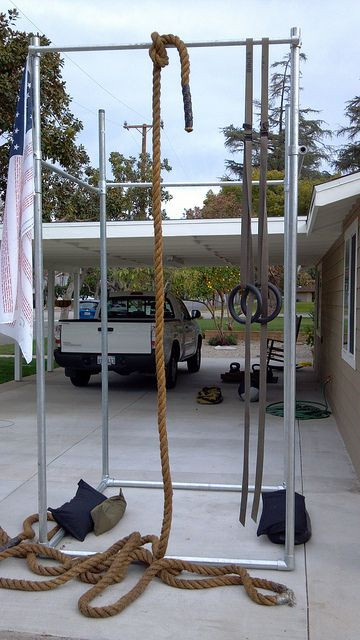 Outdoor Pull Up Bar DIY
 A customer built this pull up and workout station using