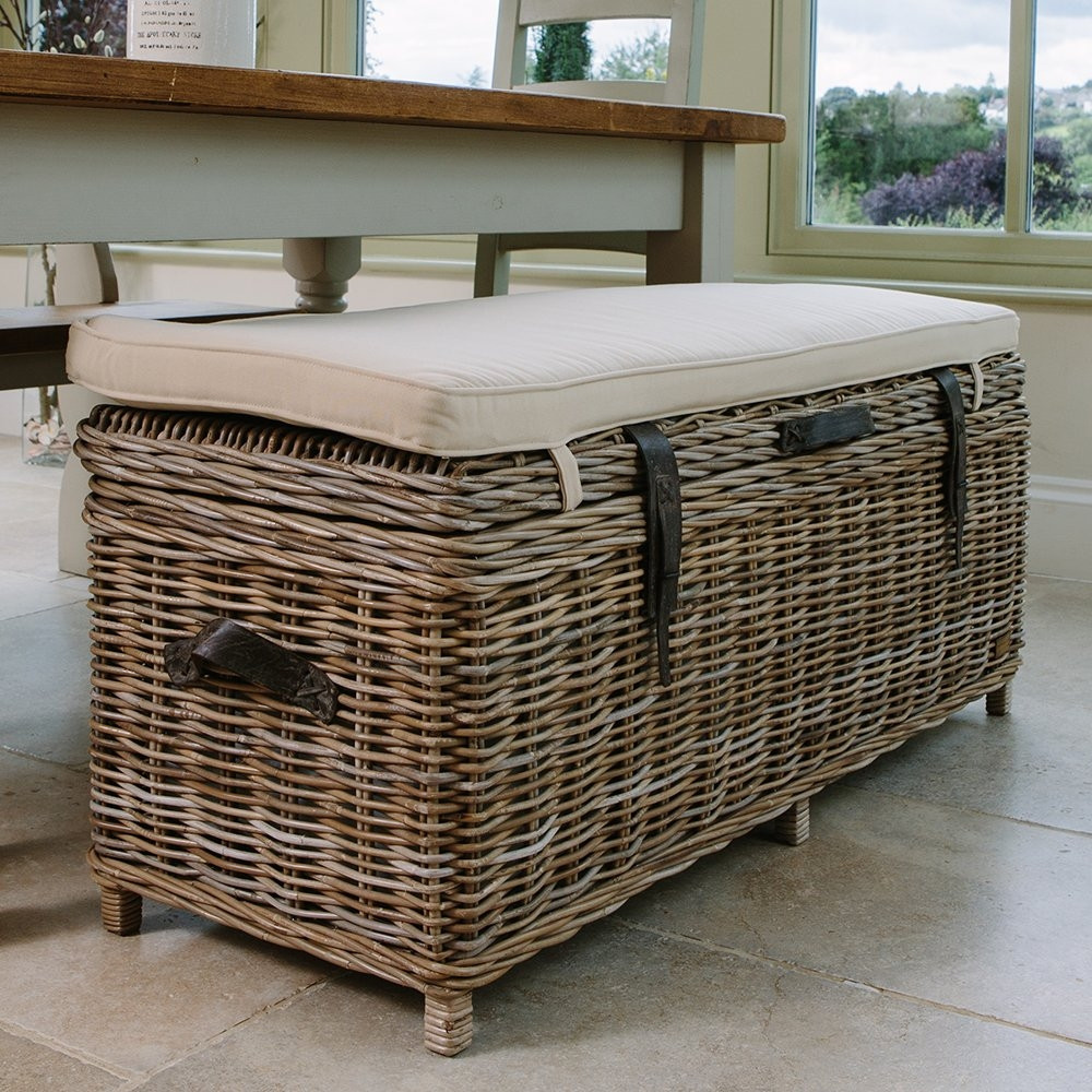 Outdoor Storage Bench With Cushion
 Wicker Storage Bench With Cushion