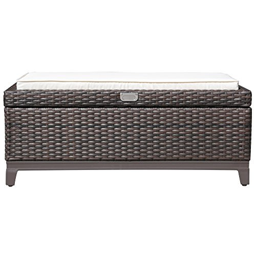 Outdoor Storage Bench With Cushion
 Outdoor Patio Wicker Cushion Storage Ottoman Bench