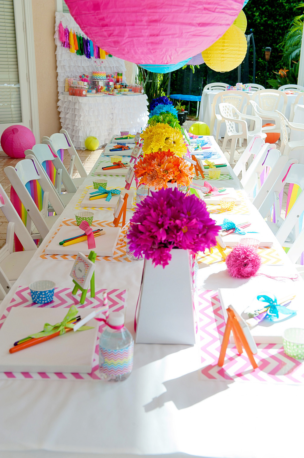 Paint Birthday Party
 A Bright and Trendy Chevron Arts and Crafts Party Anders