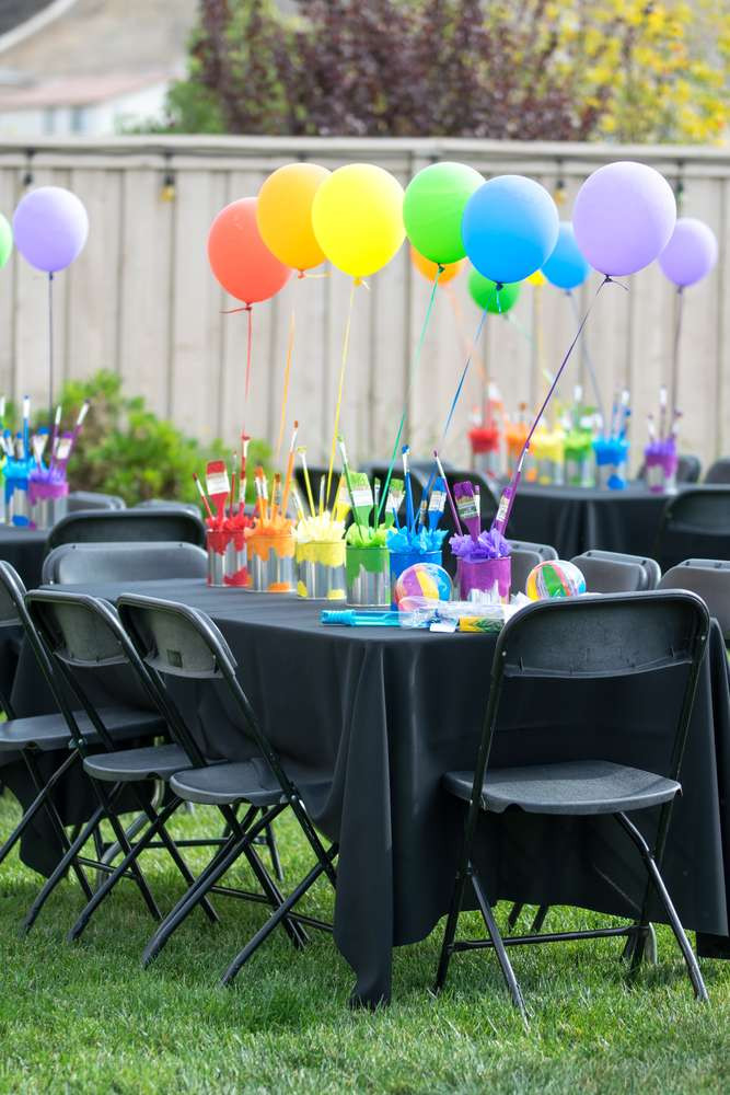 Paint Birthday Party
 Rainbow Paint Party Birthday Party Ideas