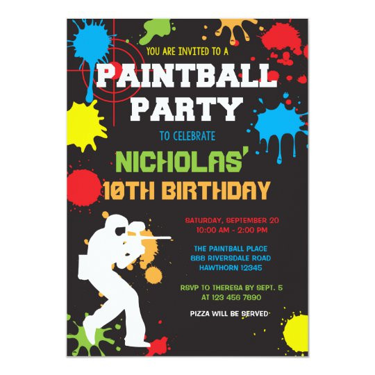 Paintball Birthday Invitations
 Paintball Birthday Invitation Paintball Birthday