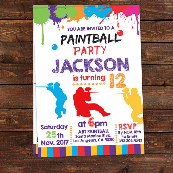 Paintball Birthday Invitations
 Printable Paintball Party Invitations Paintball Invitation