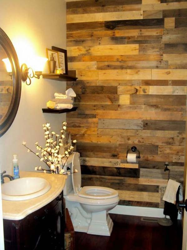 Pallet Wall Bathroom
 The Best 24 DIY Pallet Projects for Your Bathroom