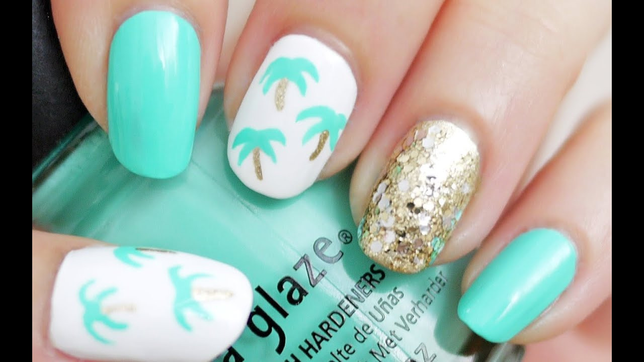 Palm Tree Nail Designs
 Easy Palm Tree Nail Art Using a Toothpick