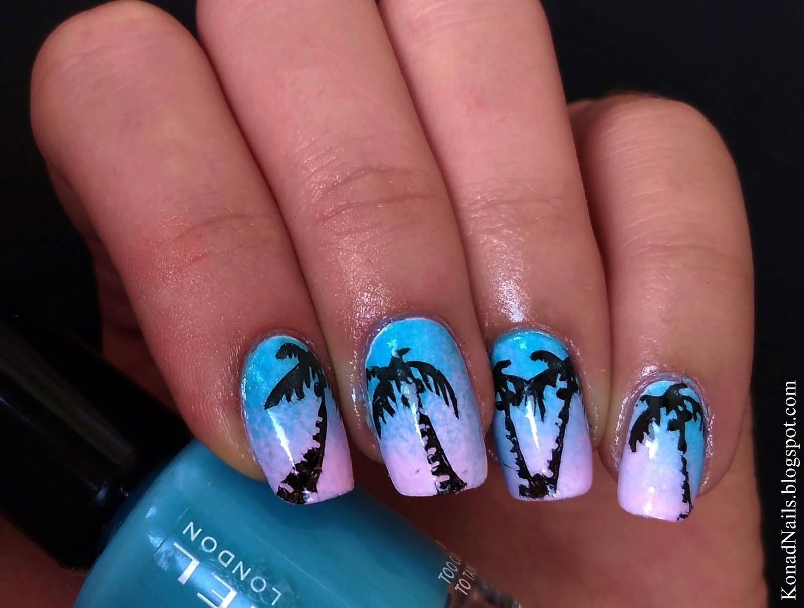 Palm Tree Nail Designs
 Konad Addict Palm trees nail art